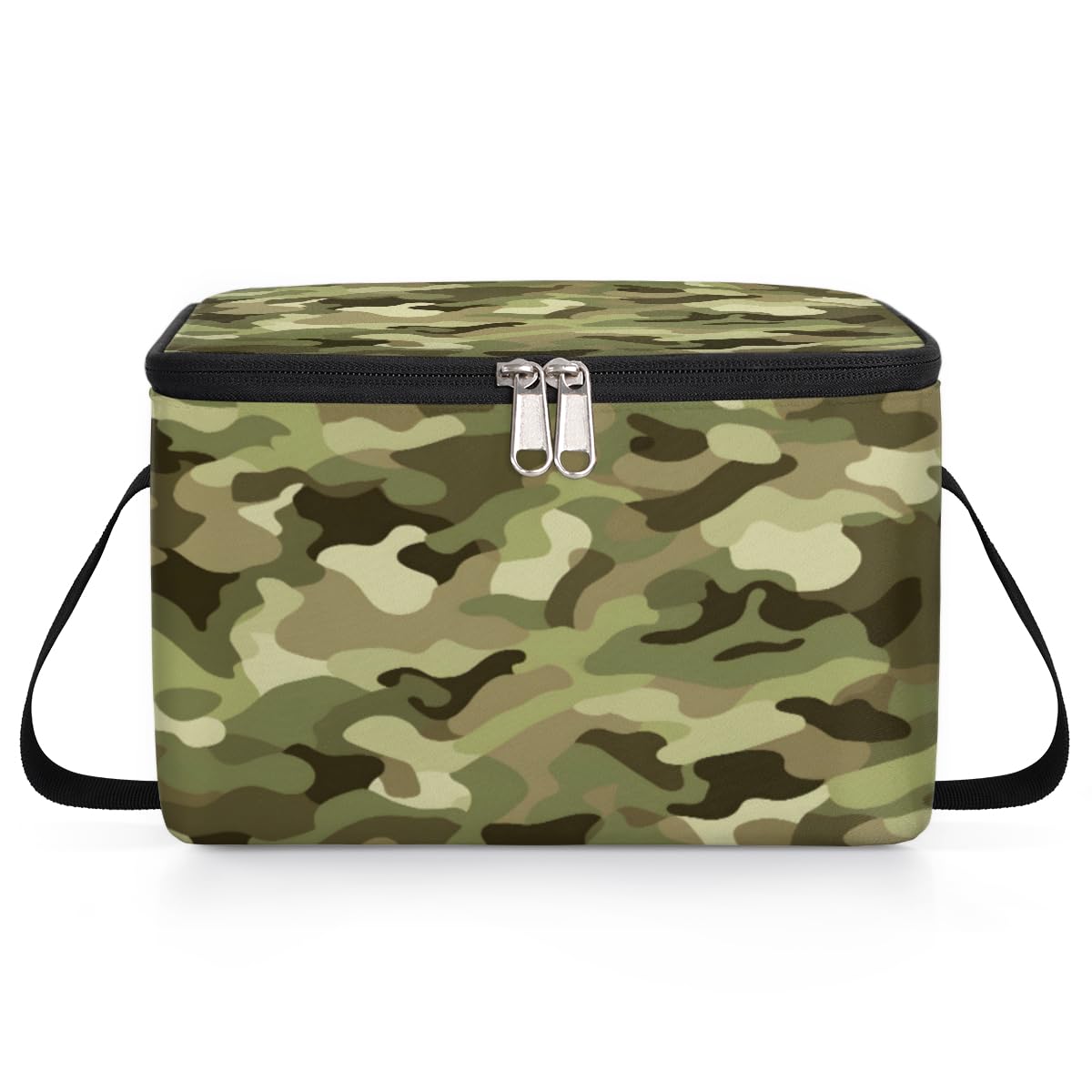 GzLeyigou Camouflage Lunch Bags for Women Men 9 Cans, Hot & Cold Food Delivery Bag Insulated Grocery Bag Insulated Lunch Box Camo Military Texture Cooler Bag for Office Work Picnic Beach