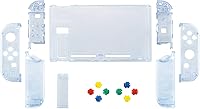 Vista 2 de eXtremeRate - Placa trasera para Nintendo Switch Console, NS Joycon con carcasa de mando de mano con botones de juego completo, carcasa de repuesto