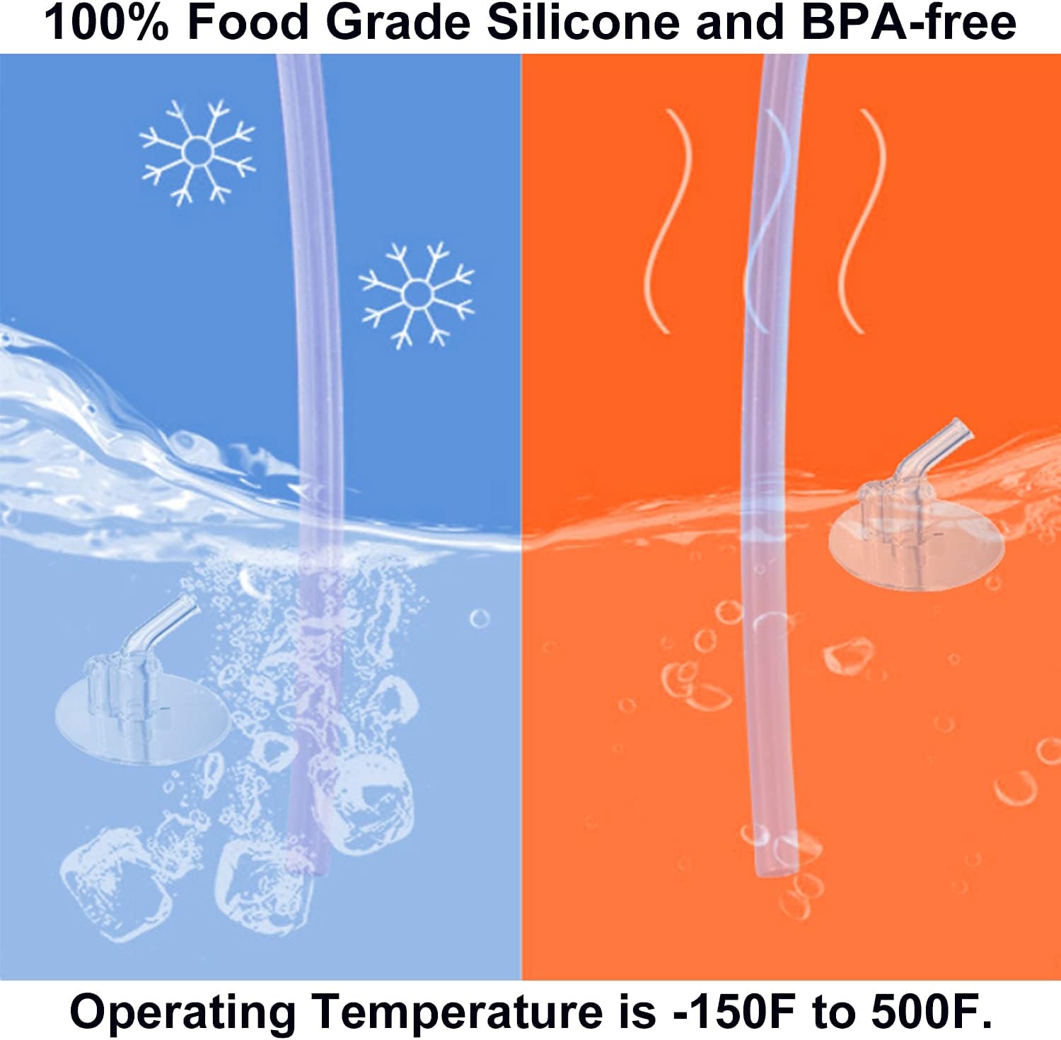 Replacement Straws for Thermos Funtainer 12 Ounce Bottle(F401), 8 Sets(8 pcs Silicone Sipper Straws, 8 pcs Silicone Straw stems and 2pcs Straw Cleaning Brushes)