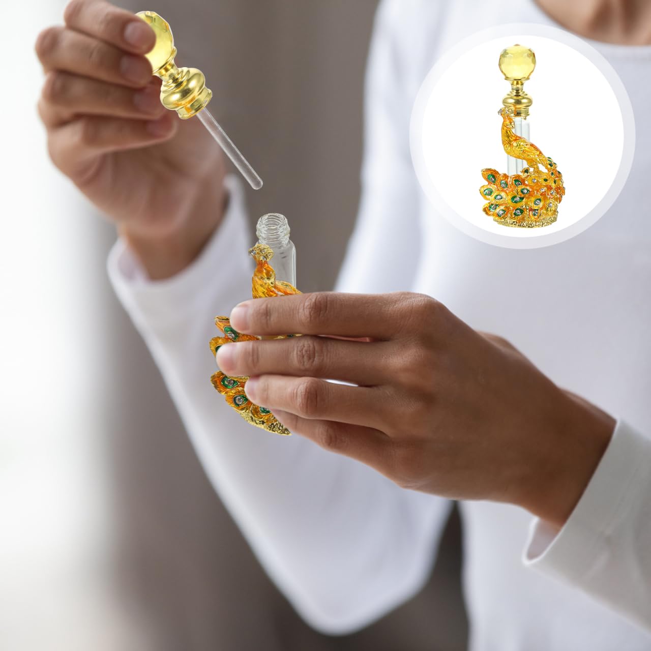 OUNONA Leere Vintage Parfümflasche Nachfüllbar Reise Aromatherapie Flasche Mit Luftdichtem Verschluss Für Ätherische Öle Und Parfümzubehör