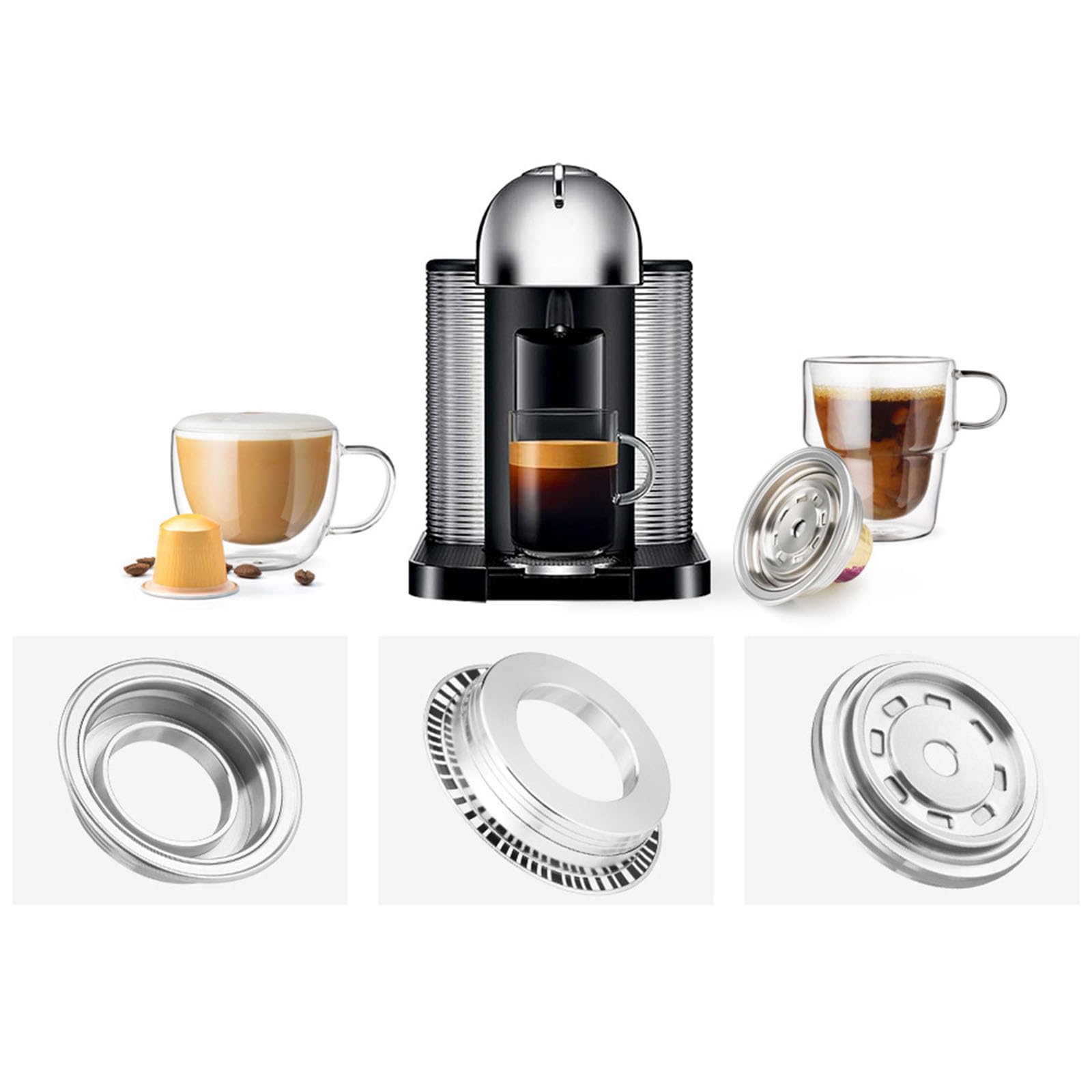 Convertidor de cápsulas de café, repuesto reutilizable, portátil, recargable, para máquina de café