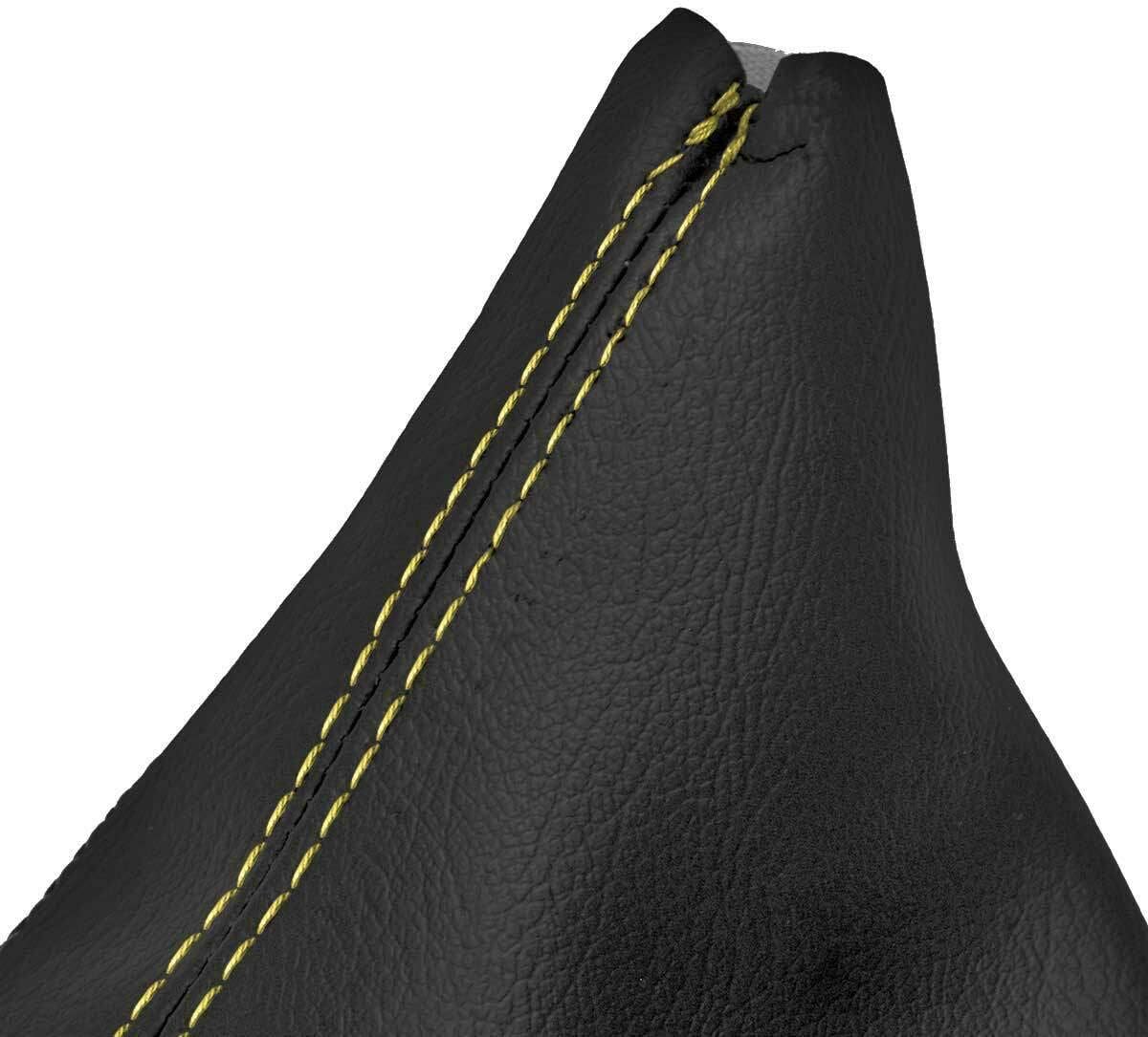 Emegency Brake Boot Cover Leather Compatible with BMW E90 2005-2013 Yellow Stitch