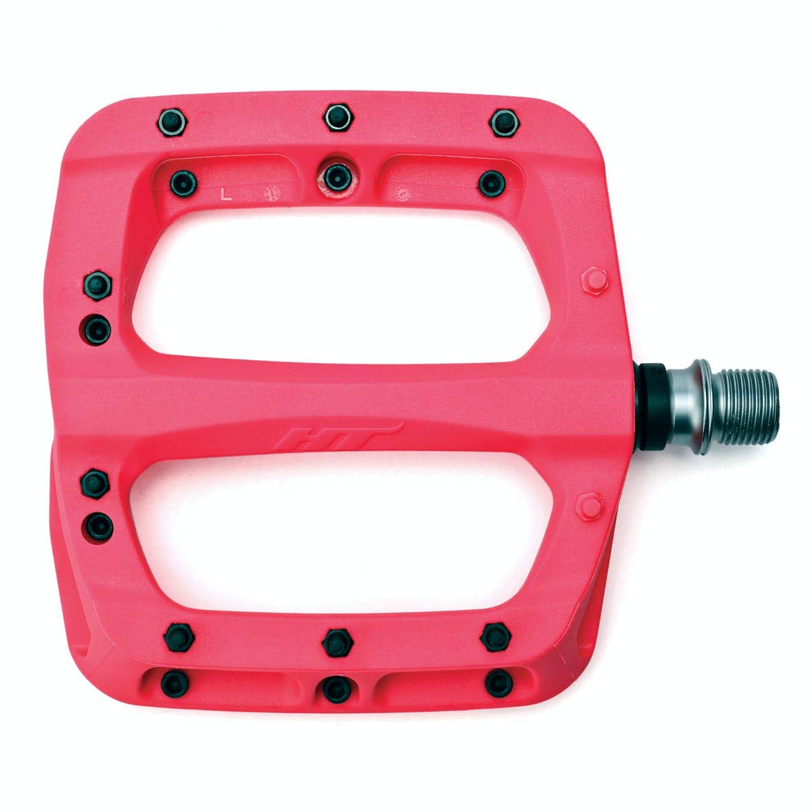 HT PA03A Flat Reinforced Nylon Pedals Unisex Adult, Neon Pink