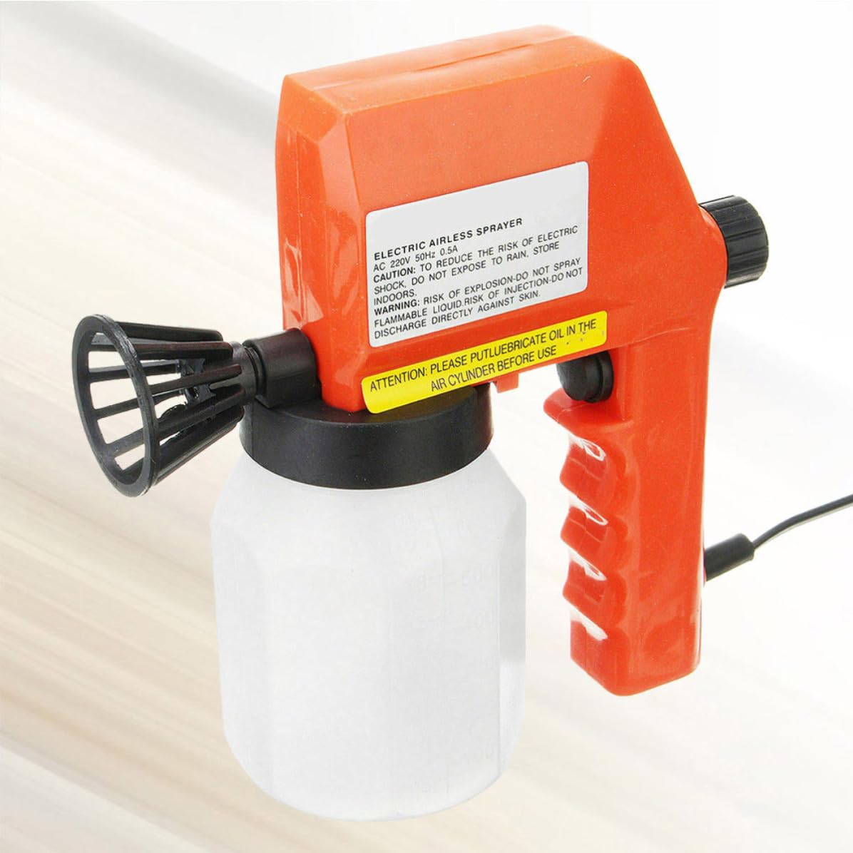HEMOTON Pistola de Pintura Eléctrica Naranja con Aplicación Rápida y Suave, Pulverizador Eléctrico de Plástico para Pintar y Rociar Alcohol en Bricolaje