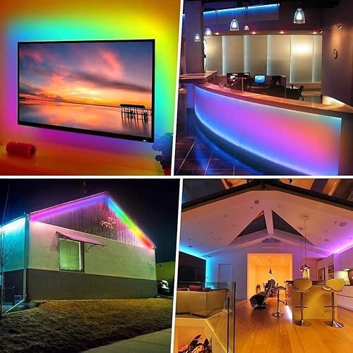 Miniatura 7 de SVFISHKK WS2812B - Tira de luz LED direccionable individual a todo color SMD 5050 RGB Pixel STRI (16.4 pies, 150 LEDS impermeable IP67 sin cinta,