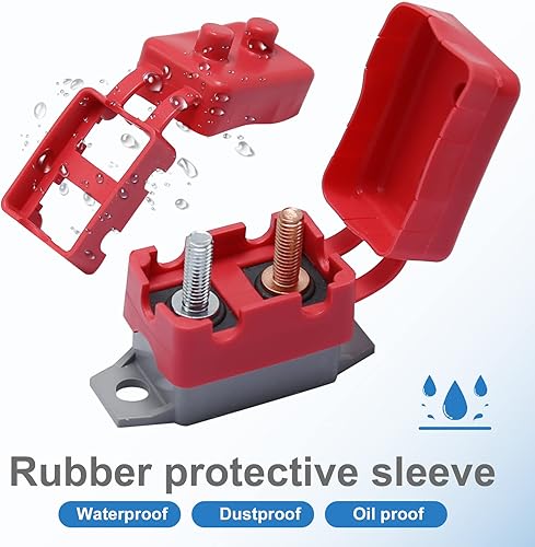 Miniatura 5 de UOIENRT Disyuntor de reinicio automático de 4 piezas DC 12 V - 24 V con perno prisionero de cubierta para automóvil y más (50 A)