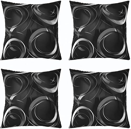 Feelyou Juego de 4 fundas de cojín geométricas para sofá, cama, fundas de cojín decorativas con círculos geométricos, rellenos de almohada de arte