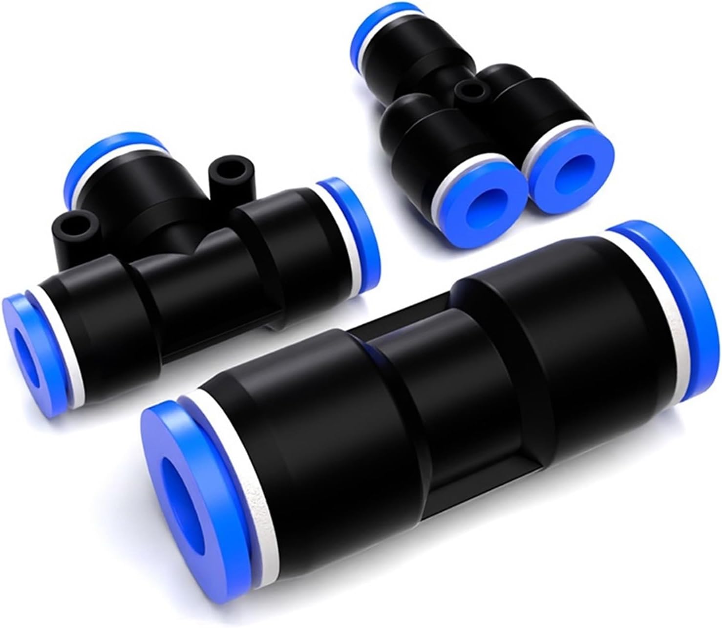 PE PU PU PY PW Air Connectors 4 6 8 10 12mm Pneumatic Fitting Quick Connect Tee 3Way Plastic Pipe Water Hose Tube Connector (Color : 12mm, Size : PU or PG)