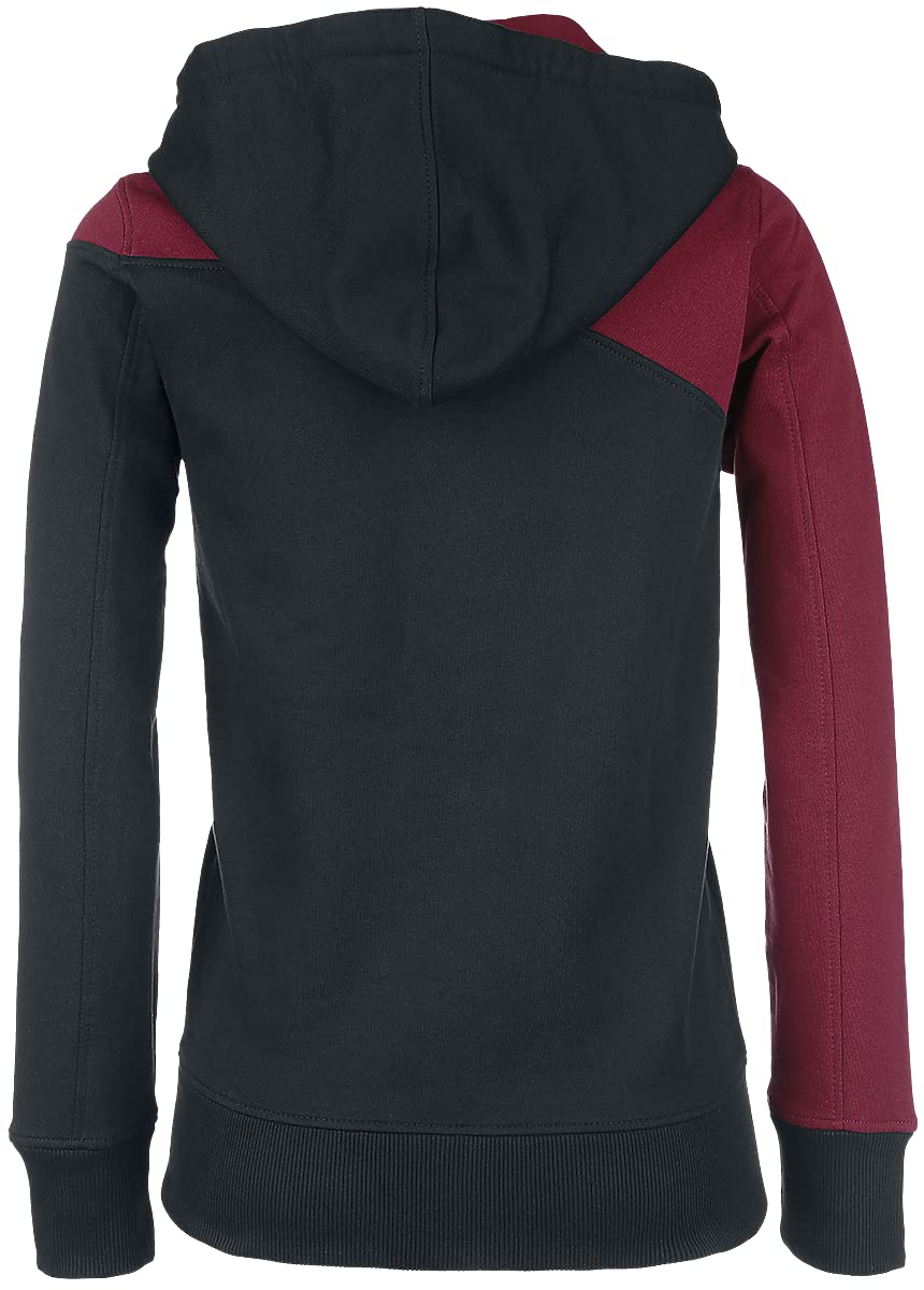 RED by EMP Femme Veste de survêtement noire et rouge avec capuche