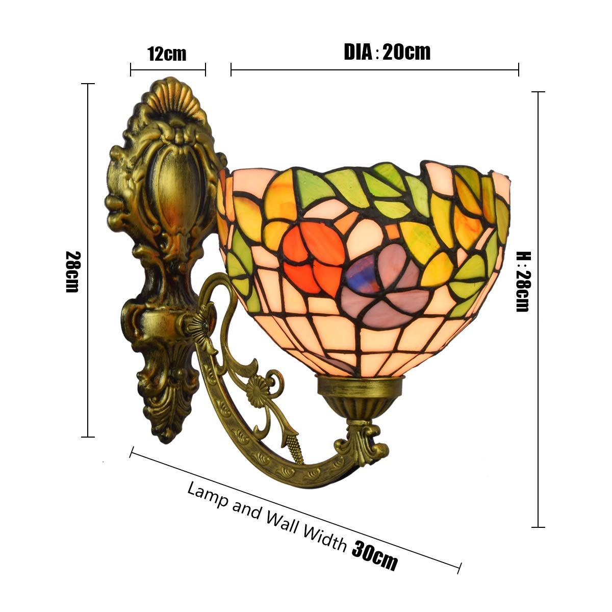 lámparas de pared, Vidrieras británica espejo moderno faros faros de jardín lámpara de pared lámpara pasillo mañana gloria de una cabeza de vidrio lámpara de pared lámpara de decoración luz de pared