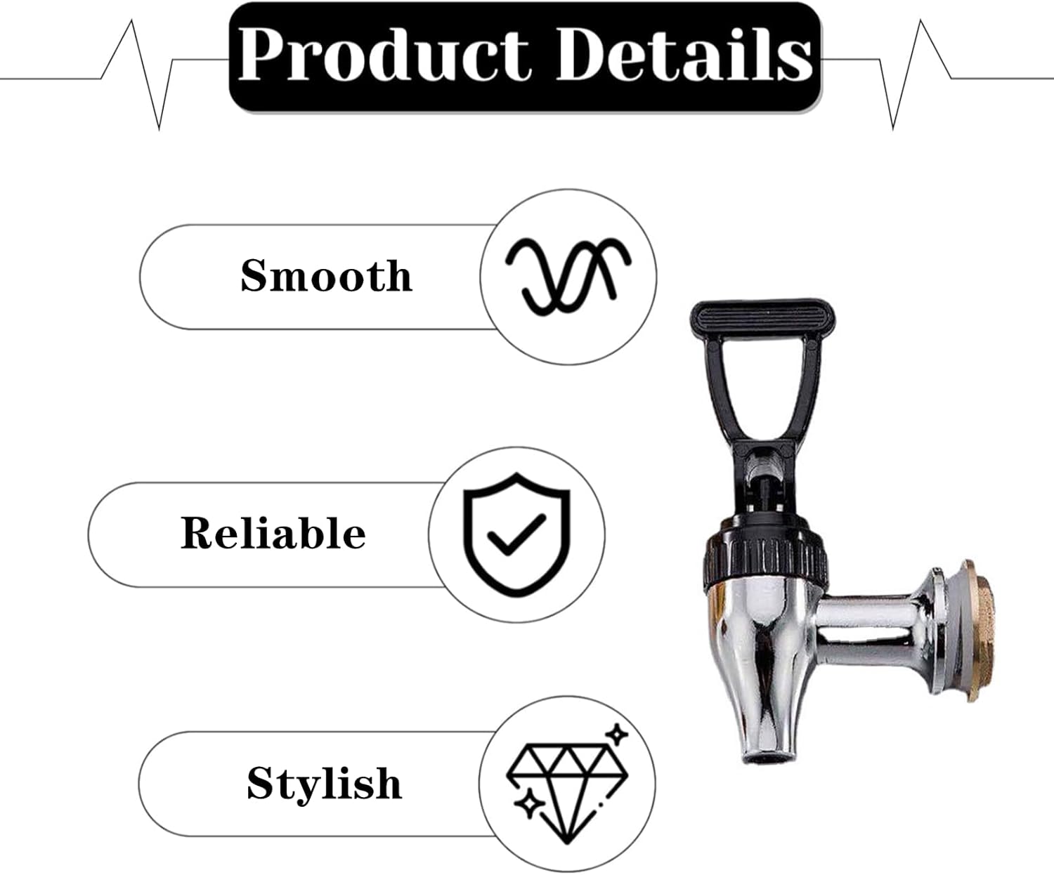1 Pcs Water Dispenser Spout Universal Stainless Steel Heat-Resistant Beverage Dispenser Spigot Replacement for Home Kitchen Party Banquet Outdoor Picnic