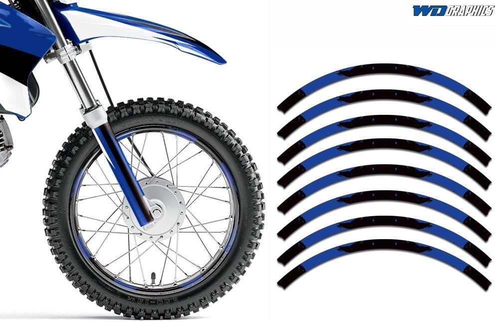 MX Dirt Bike Graphics kit Sticker Decal with Rim Trim and Number Plates Compatible with Yamaha YZ250F/YZ400F/YZ426F 1998-2002 - Midnight Race