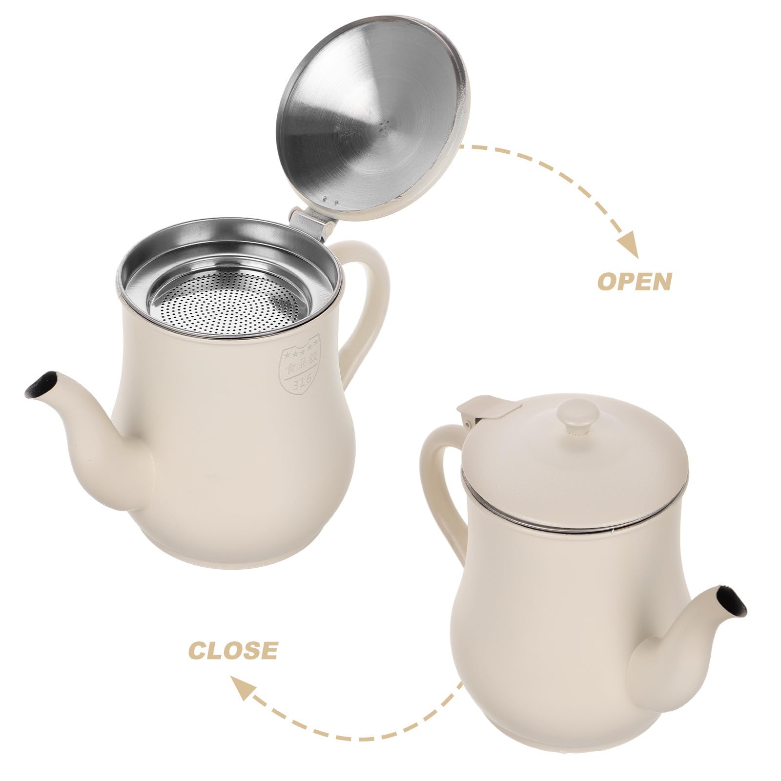 GANAZONO Filtro para Grasa de Cocina Colador de Acero Inoxidable y Jarra Dispensadora de Aceite, Diseño Grueso para Evitar Deformaciones, Apto para Uso en Hogar y Cocina, 8,25 X 5,31 X