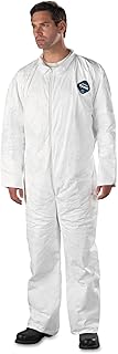 Tyvek Coveralls, Open Wrist/Ankle, HD Polyethylene, White, X-Large, 25/Carton