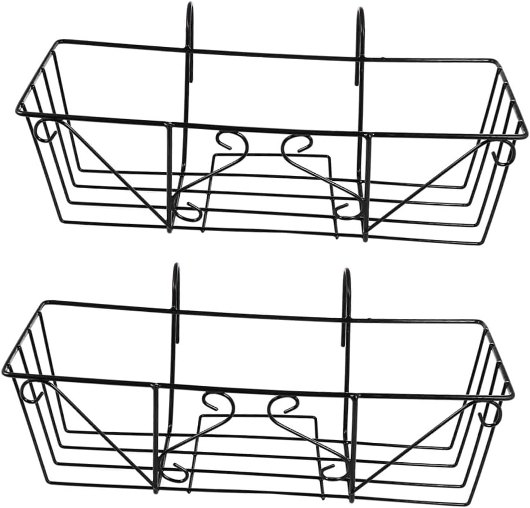 SUPVOX 2Pcs Durable Balcony Flowerpot Rack Premium Hanging Plant Stand for Railing Display Sturdy Flowerpot Bracket for Orchids Other Plants Long