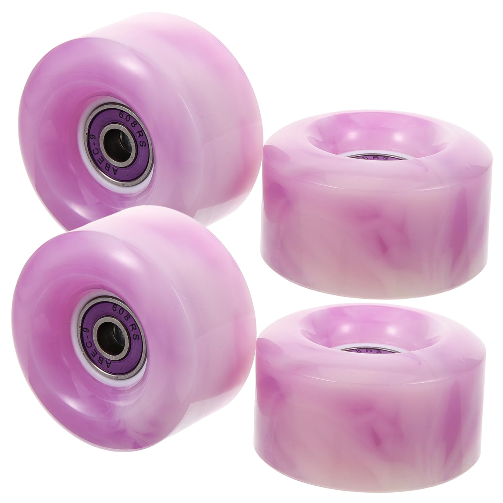 Ruedas de Patín en Línea 83 Mm 82a Pu Doble Color Púrpura Rodamientos, Alta Elasticidad, Resistentes al Desgaste, Juego de 4 Ruedas para Patinaje al Aire Libre y Color Aleatorio