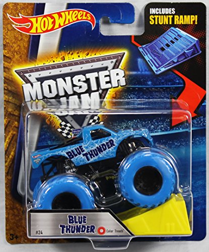 Hot Wheels Monster Jam 1:64 Scale - Blue Thunder with Stunt Ramp #24