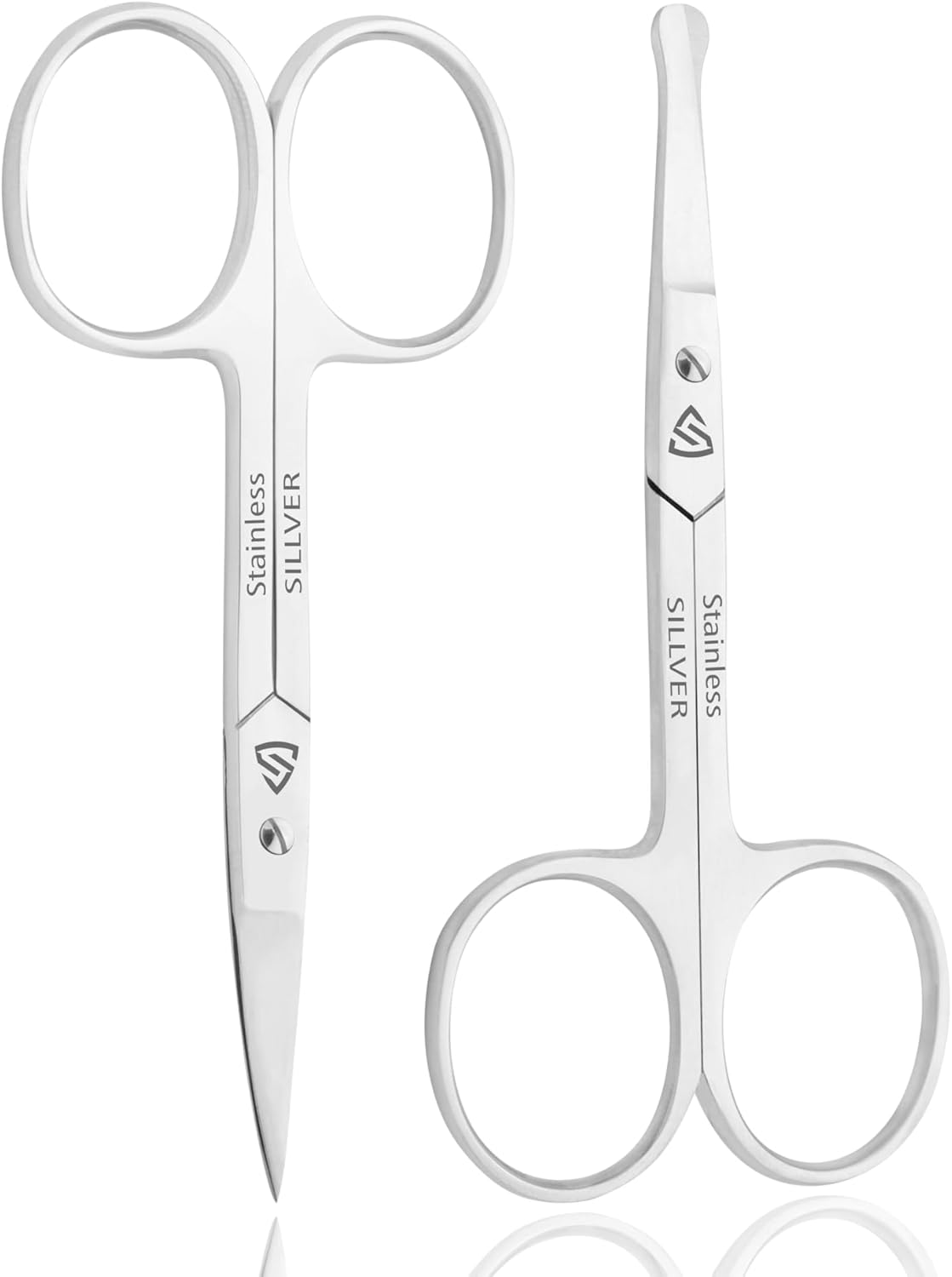 Facial Hair Small Grooming Scissors for Men Women – Rounded and Curved – Eyebrow, Nose, Beard, Mustache, Eyelashes, Dry Skin and Ear Hair Trimming Scissors Facial Hair Small Grooming Scissors for Men Women – Rounded and Curved – Eyebrow, Nose, Beard, Mustache, Eyelashes, Dry Skin and Ear Hair Trimming Scissors