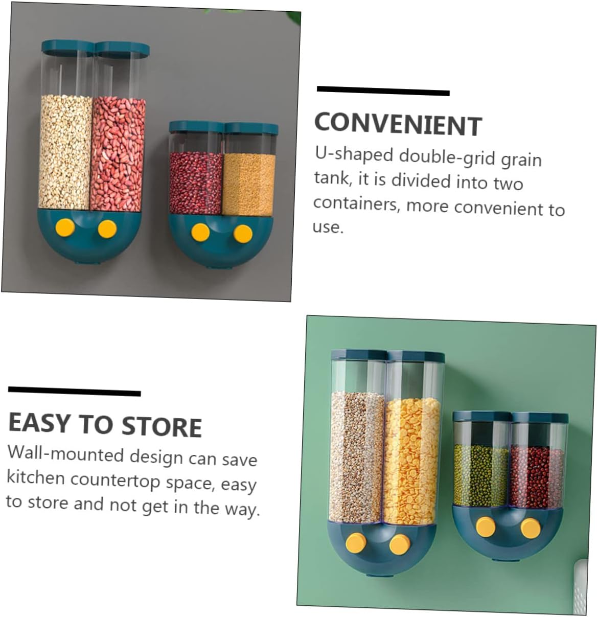 Rice Dispenser Feng Kitchen Grain Container Grain Storage Can Wall-mounted Seasoning Bottle Easy-clean Holder Pantry Storage