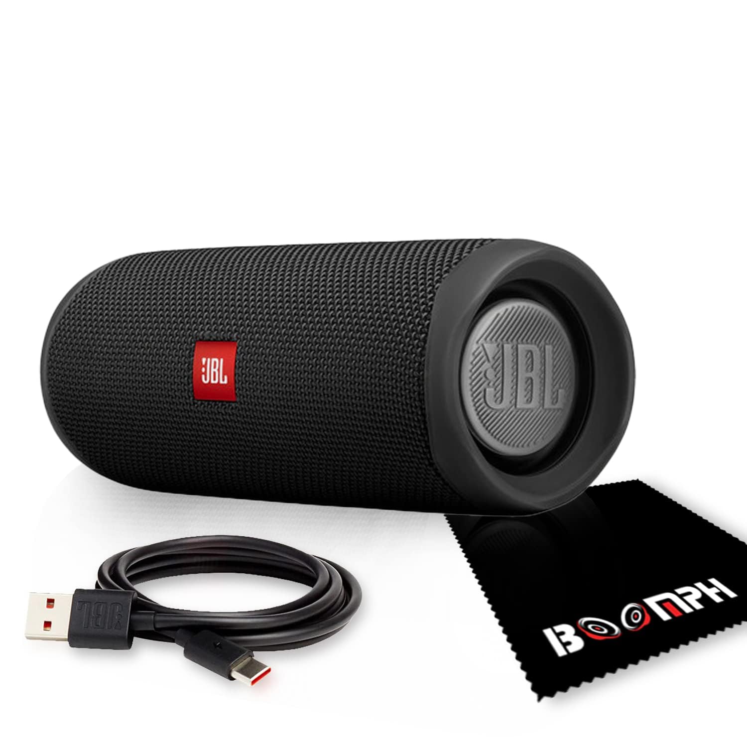JBL Flip 5 Portable Wireless Bluetooth Speaker IPX7 Waterproof - Black - Boomphs Comprehensive Ultimate Performance Cloth Solution