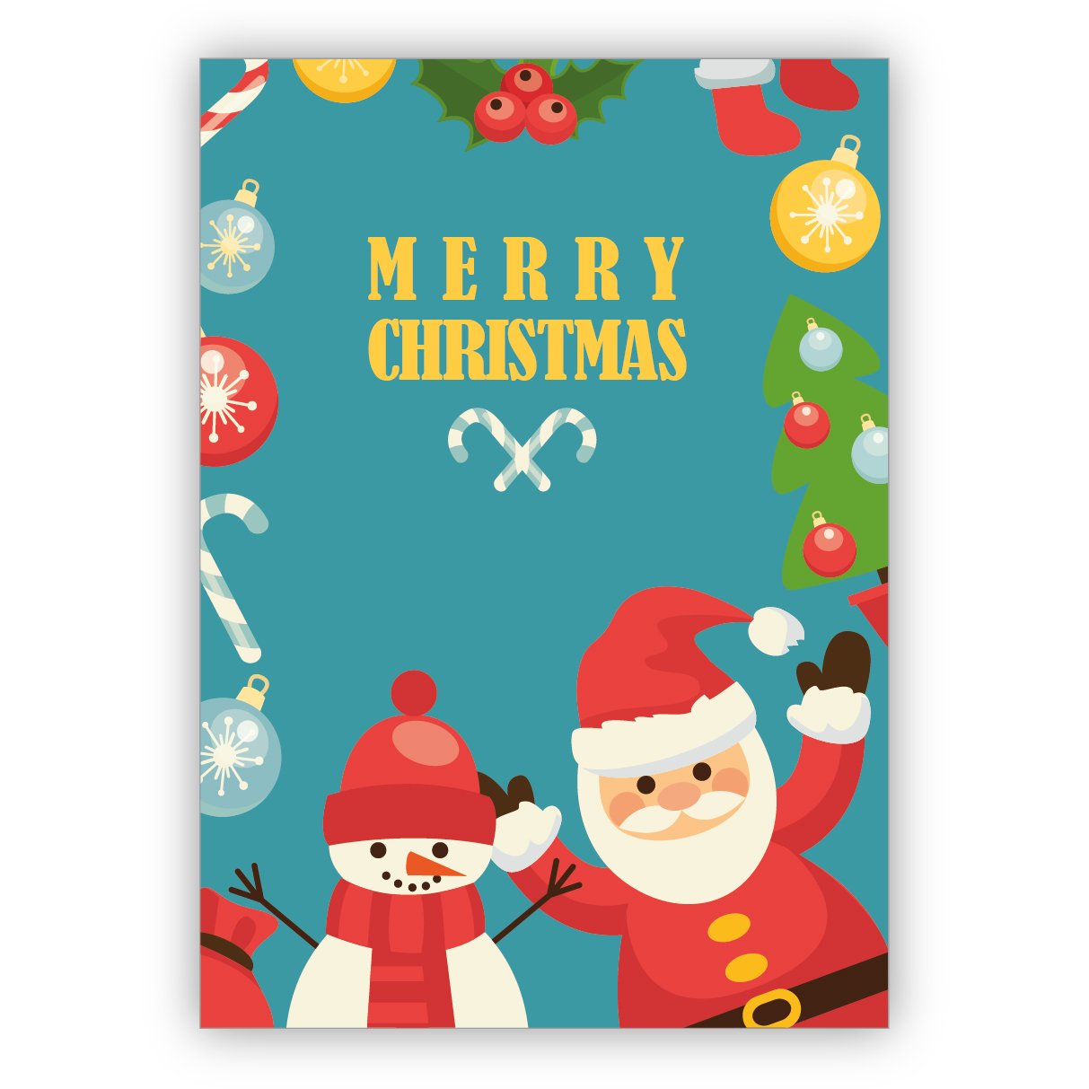 Kartenkaufrausch 16 Stück: Niedliche Weihnachtsgrüße mit Schneekugel: Merry Christmas and a happy new year • Weihnachtsgrußkarten inkl Umschläge zu Neujahr, Silvester für Familie, Freunde, Firma