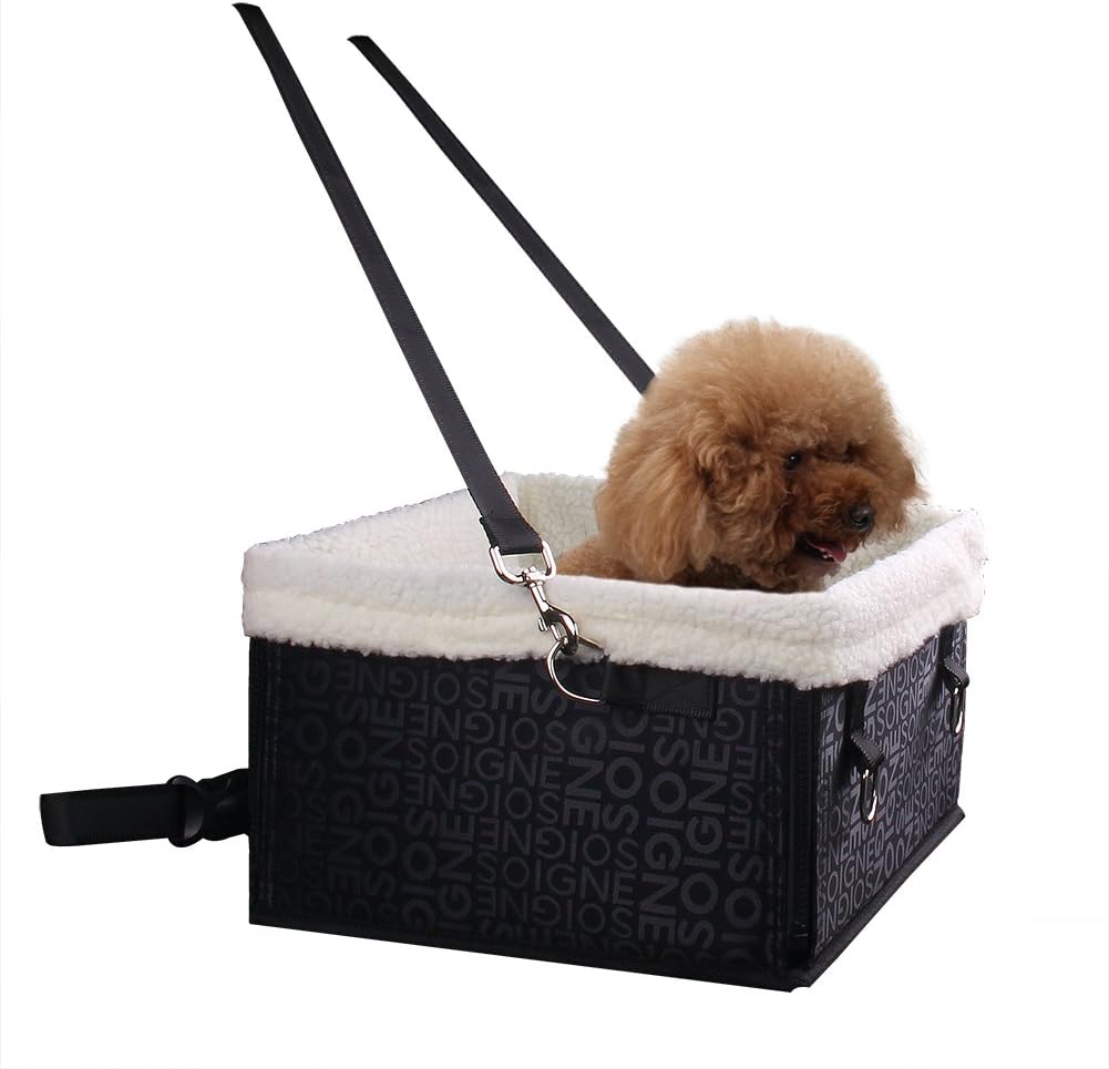 GARDOM Pets Dog Booster Seat Non-skid Pet Car Seat with Seat Belt Tether for Cats and Dogs