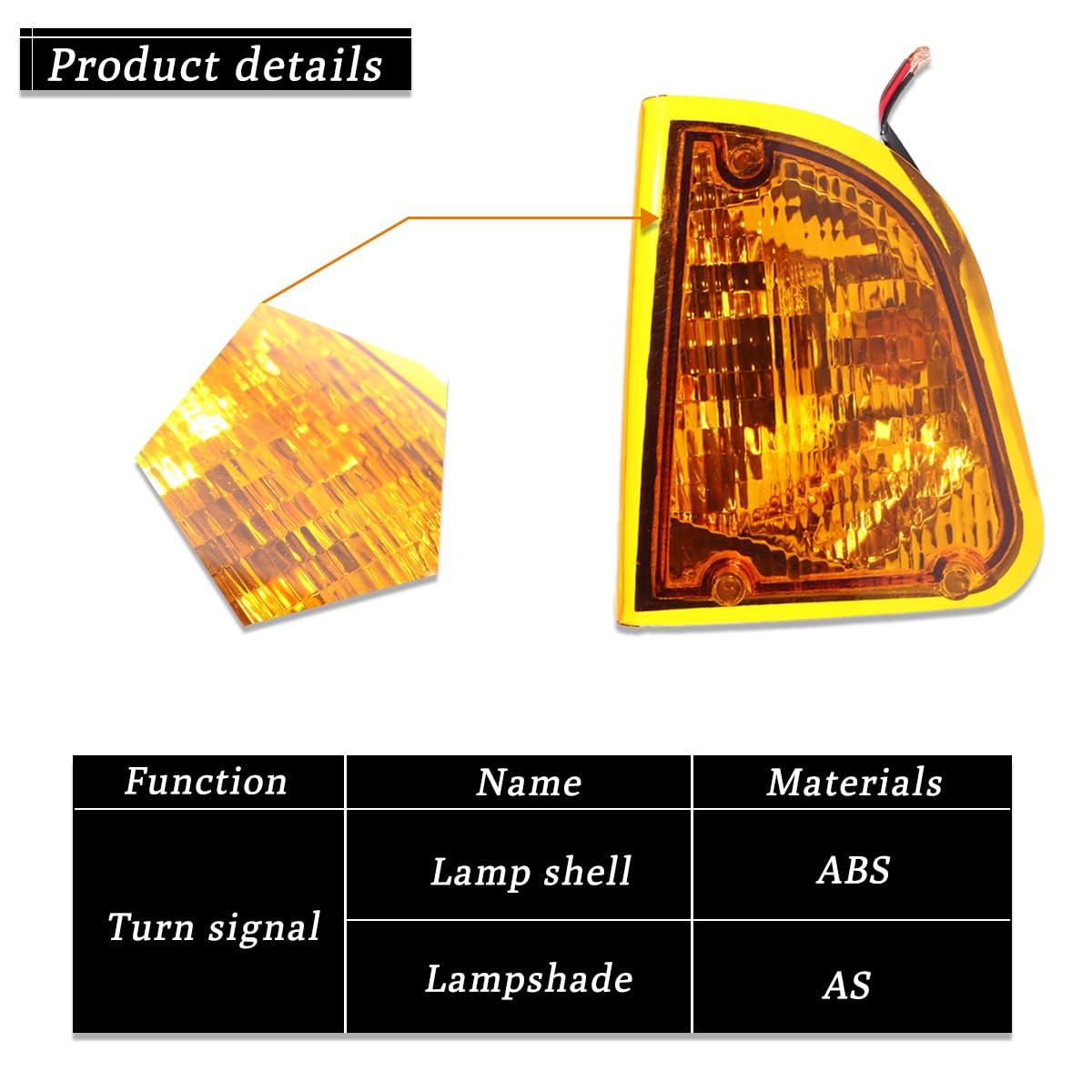 Sterlix Amber LED Turn Signal Lights Compatible with Kenworth T600 T660 K300 T300 T330 Corner Lights Parking Lamps Assembly Replacement Driver Left and Passenger Right Side (Pair)