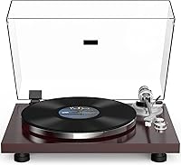 Vista 10 de Tocadiscos con salida inalámbrica, brazo de fibra de carbono, reproductor de vinilo con plato de aluminio, transmisión por correa, tocadiscos LP