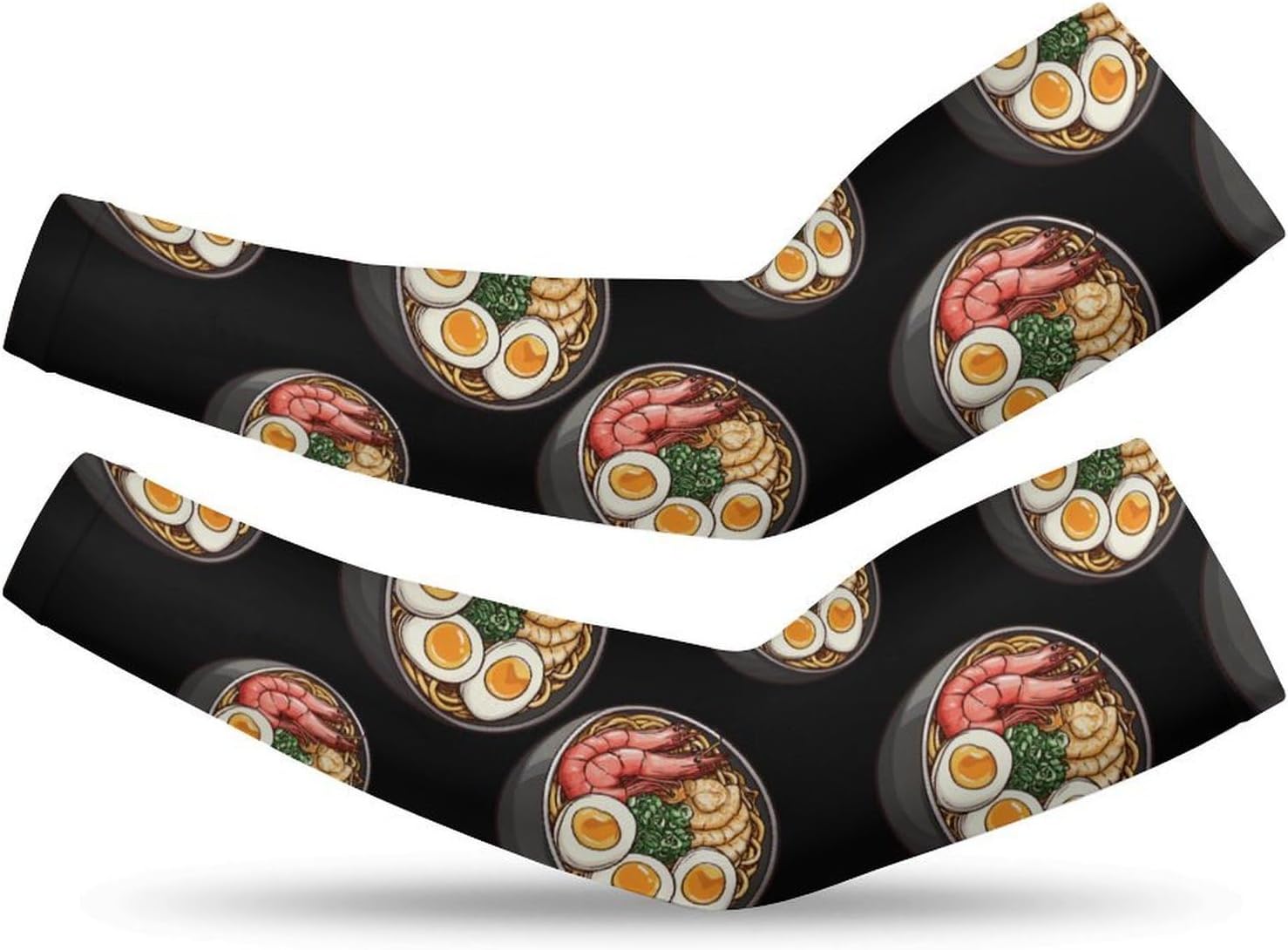 Japanses Ramen Noodles Bowl Arm Sleeves Cooling Sun Protection Sports Compression for Golf Basketball