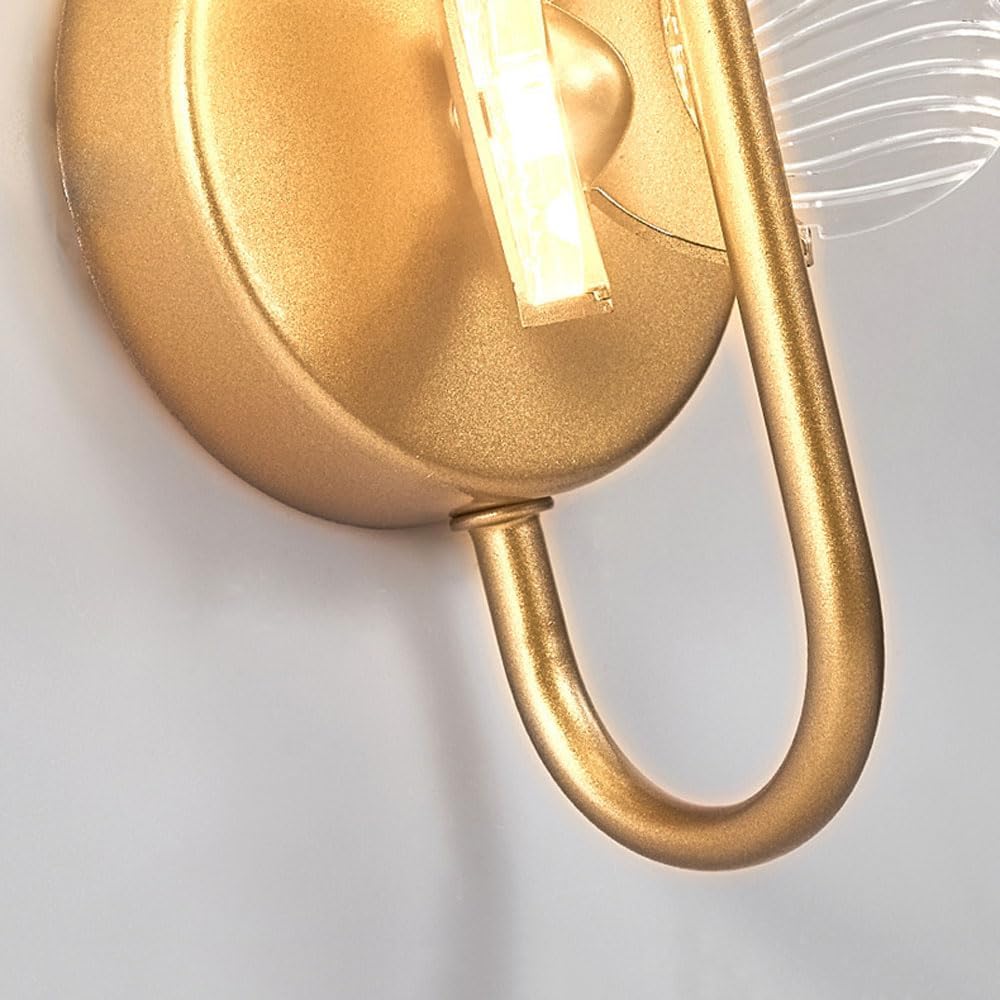 Mid Century Modern Wall Sconce Vintage Farmhouse Bedroom Wall Light Nordic White Lamp for Wall Mounted Black and Gold Wall Lighting Fixtures for Living Room Corridor Home Decoration