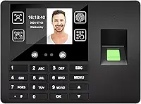 Relógio de ponto - 3000 relógios de ponto com capacidade de impressão digital para funcionários de pequenas empresas com recursos faciais, impressões de palma e senhas (Versão padrão)