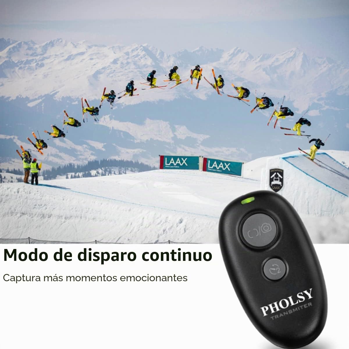 PHOLSY Disparador Remoto Disparador Inalámbrico con 2 Cables para Sony Alpha a1 a9 a58 a6000 a5000 a7iii HX350 HX400V HX300 a68 a37 a5100 a6300 a6500 a7ii a300 HX60 HX80 RX10IV a7RM2 a7S ZV-1