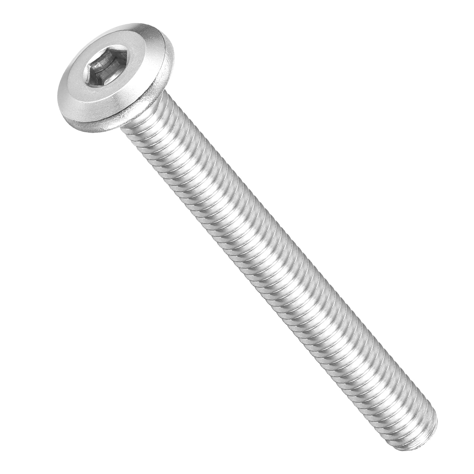 METALLIXITY Flat Head Hex Socket Cap Screws Bolts(M6-1x55) 20Pcs, 304 Stainless Steel Hex Socket Furniture Bolts Screws