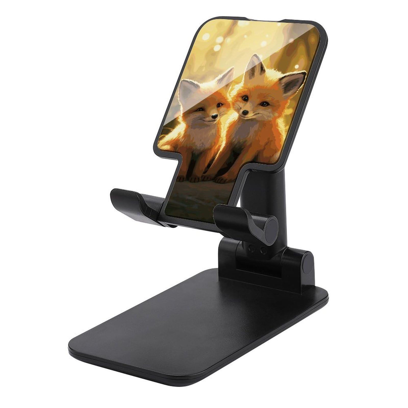 Support téléphone pliable renard avec base antidérapante stable et hauteur réglable
