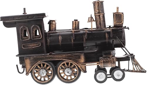 VOSAREA Miniaturas de mesa modelo frontal de tren de vapor para niños, manualidades, adorno de locomotora, estatua de tren vintage, decoración de