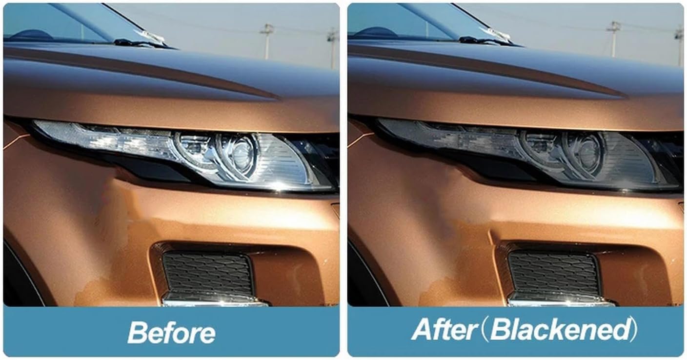 JCAKES 2 Pcs Car Headlight Protective Film Smoked Black Tint Wrap Vinyl Transparent TPU Sticker，for Range Rover Evoque L538 2011-2018