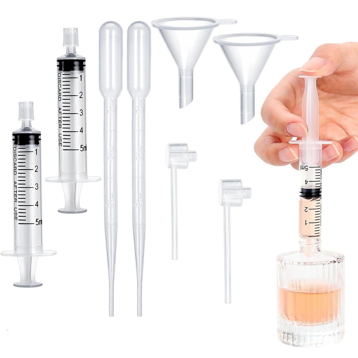 8pcs Perfume Refill Tool Kit Travel Fragrance Sample Transfer Dispenser Set | Lightweight plastic, portable travel for cologne, essential oils & fragrance samples, leak-free quick liquid transfer-image-5