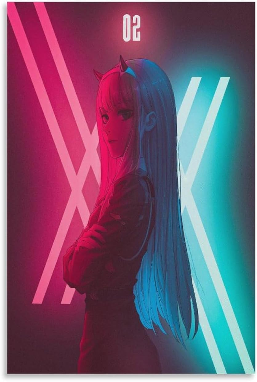 Japanese Anime Poster Zero Two Darling In The Franxx Neon