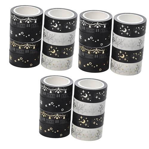 COHEALI 24 calcomanías de etiquetado con purpurina washi cinta de regalo, cinta washi para fiesta, cinta washi ma, decoración de la casa, cinta de