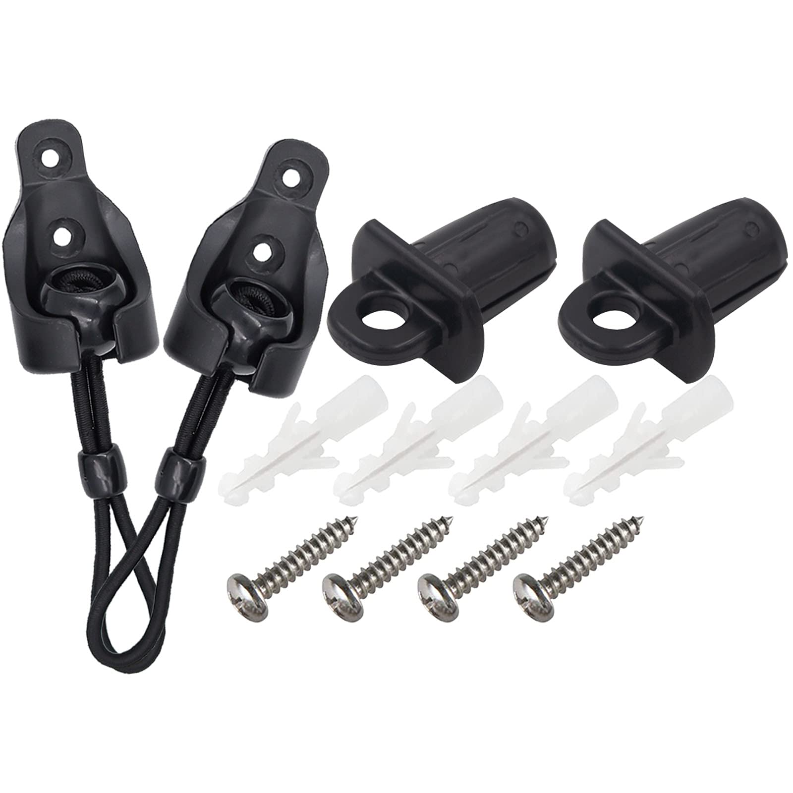 Sunshade Replacement Accessories, Bungee Jumping kit and Cover end, Suitable for Coolaroo External Roller Blinds and Cordless Roller Blinds (1Set, Black)