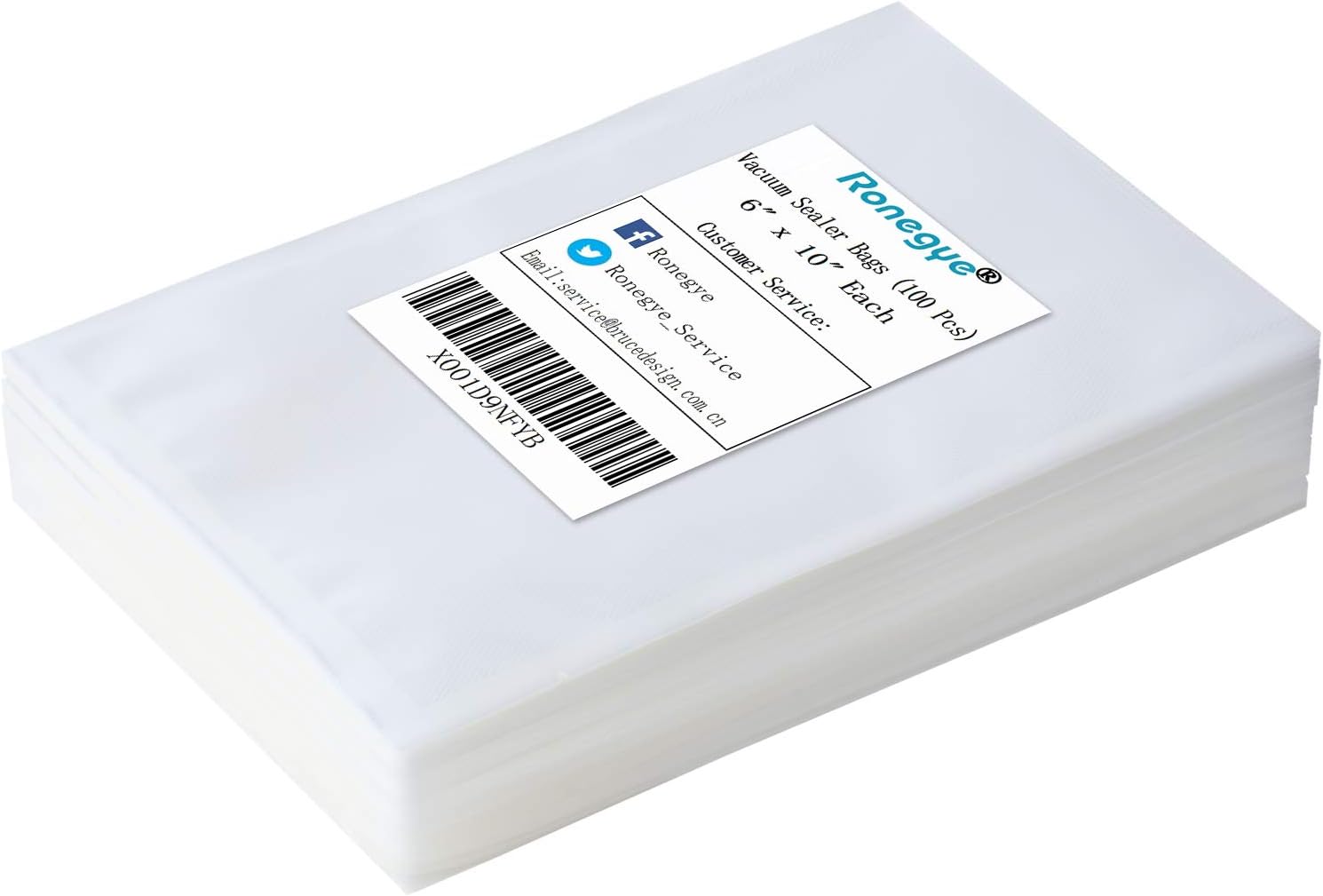 Ronegye Vacuum Sealer Storage Bags 100 Pint Size 6x10 Inch for Food