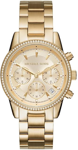 Michael Kors Women's Watch RITZ, 37 mm case size, Quartz Chronograph movement, Stainless Steel strap