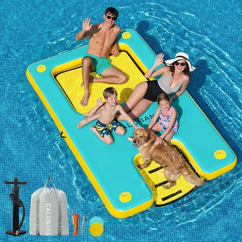 Inflatable Floating Dock with Mesh and Boat Ramp