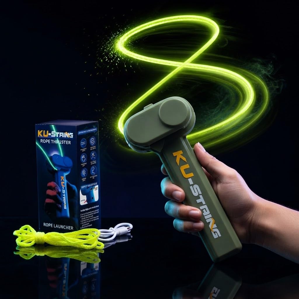 Magic Rope Launcher Toy for Kids & Adults | Floating String Illusion Gun | LED Glow Rope | Physics STEM Fun Toy | Stress Relief Gadget | Gift for Boys & Girls (5+ Years) | Trending Toy (Green)-image-22