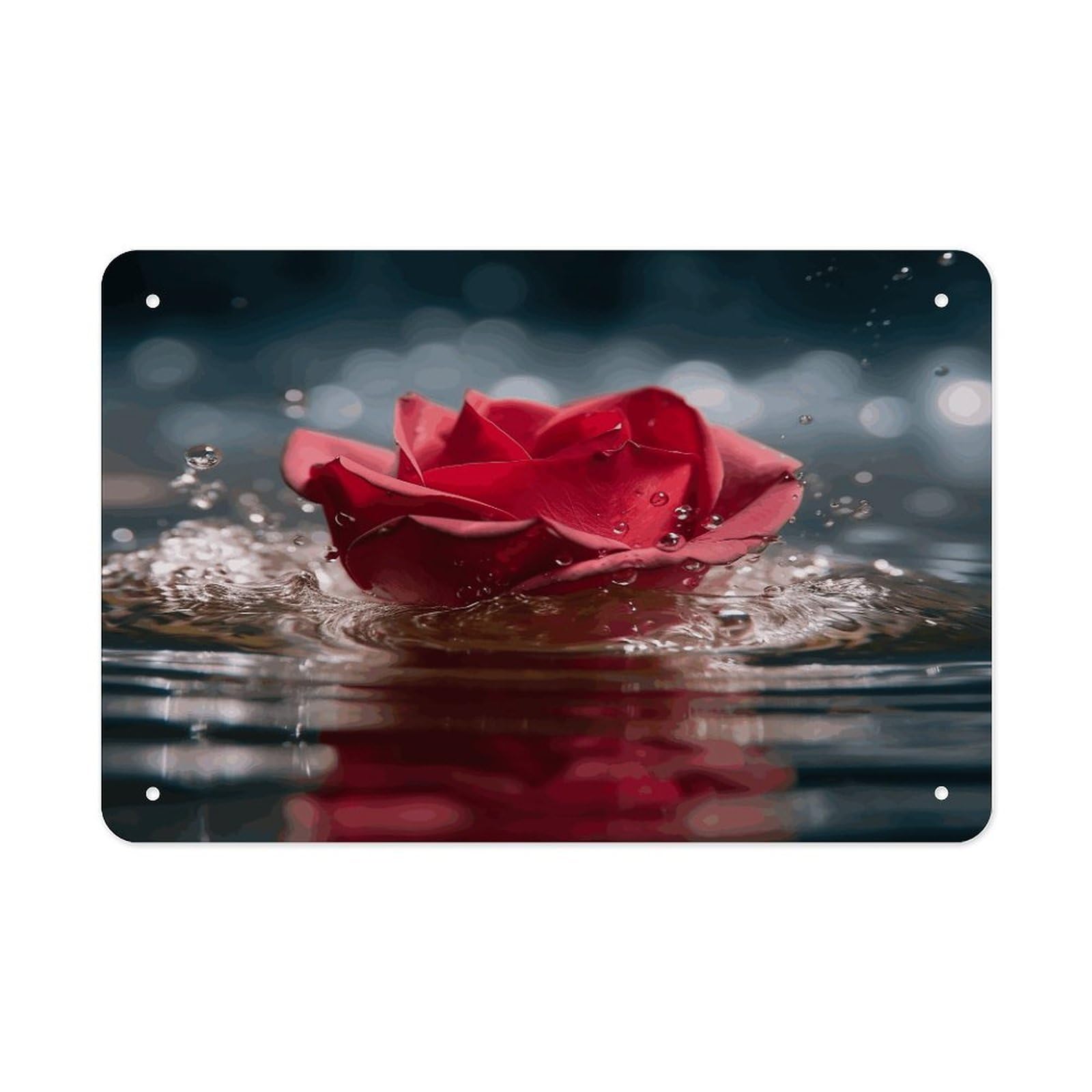 Fodpand Style Flowers Fall In Water Wall Art Metal Signs Tin Sign