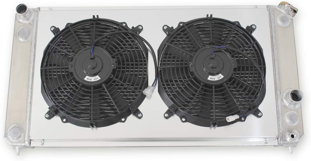 3 Row with Fan Shroud Full Aluminum Radiator Compatible with 1996-2005 for Chevy Chevrolet Blazer S10 GMC 4.6L V6