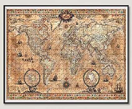 Antique World Map 1500 Piece Jigsaw Puzzle for Adults and Children