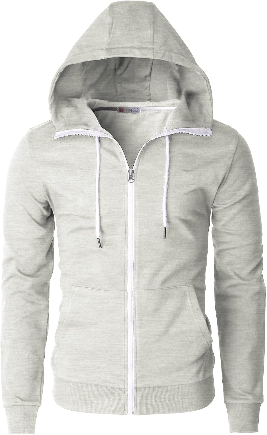 H2H Men's Slim Fit Zip Up Lightweight Long Sleeve Basic American Flag Printed Hoodie SweatShirt