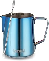 Vista 1 de Jarra de espuma de leche, jarra de vapor de café espresso de 12 onzas, accesorios para máquina de café capuchino de acero inoxidable, herramientas