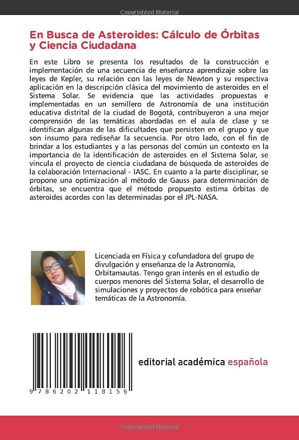 Miniatura 2 de En Busca de Asteroides Cálculo de Órbitas y Ciencia Ciudadana Dinámica de asteroides en el Sistema Solar (Spanish Edition)